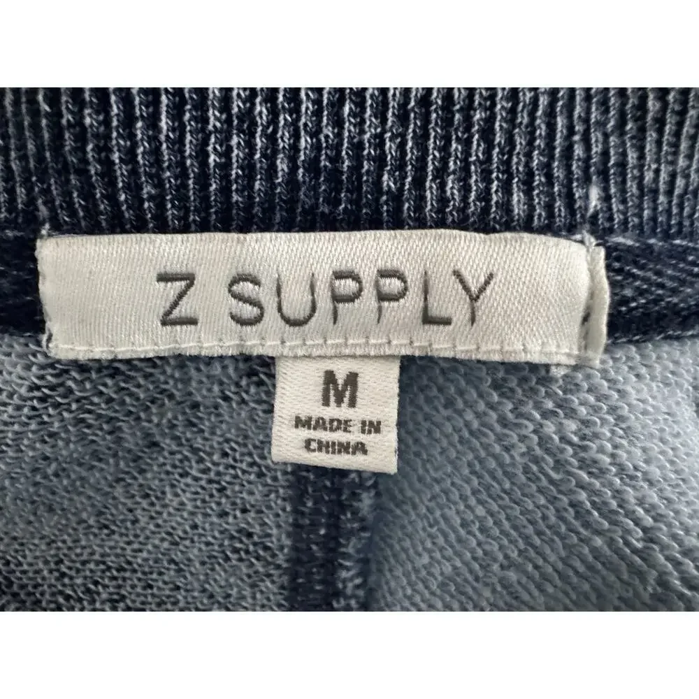 Z Supply Fair & Square Women’s Denim Crewneck Pullover Sweatshirt: Size M